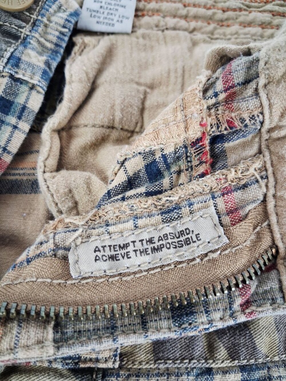 Ruff Hewn Plaid Patchwork Cotton Shorts Men’s Size 34 (read) Casual - Picture 7 of 9